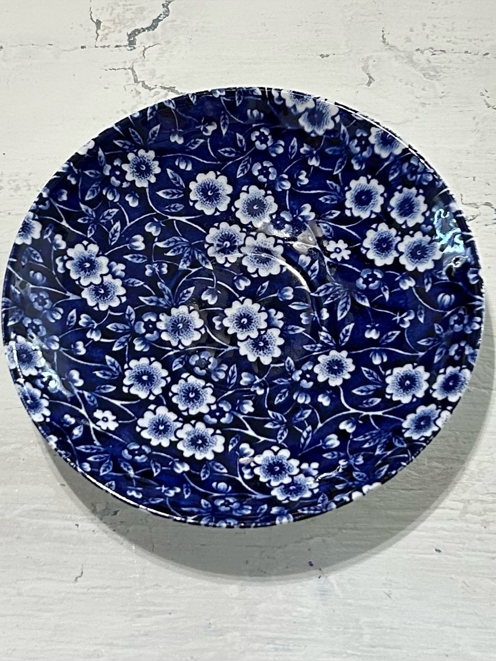 Vintage Blue and White Floral Decorative Plate